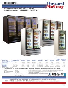 Glass Door Freezers Bottom Mount 78.375H