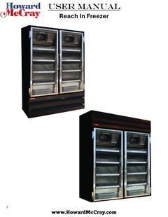 HOWARD MCCRAY REACH IN FREEZER USER MANUAL