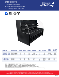 Open Dairy 40E Series 12” Canopy